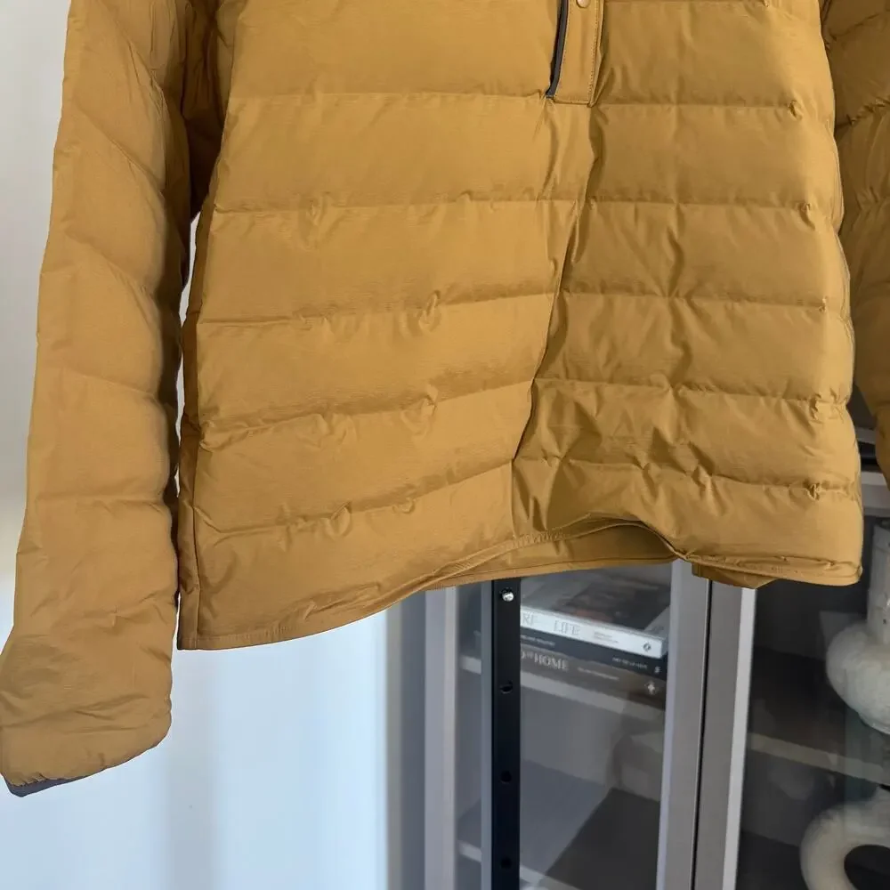 Jenni Kayne Down Pullover Bronze Puffer Jacket S NEW Tan Anorak Half Snap Quilt - Picture 3 of 6